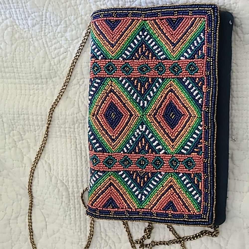 Beaded cross body bag